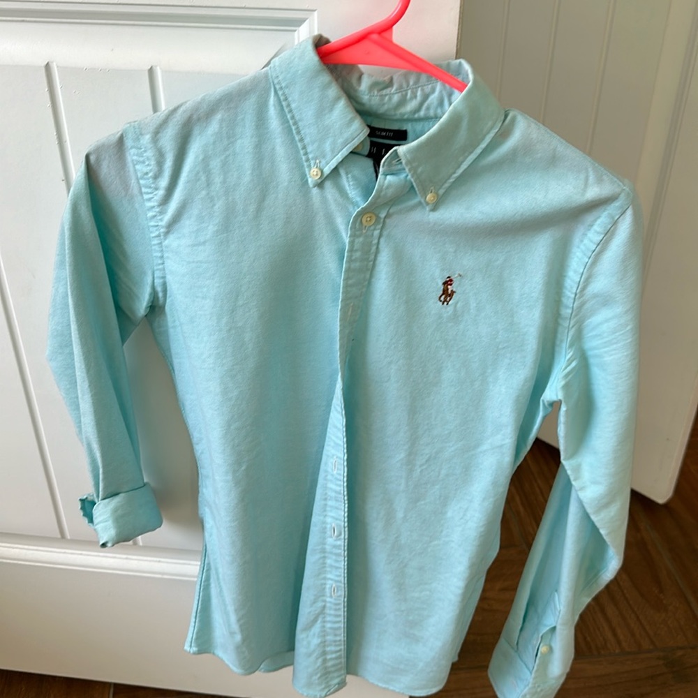 Polo button down shirt women slim size 2